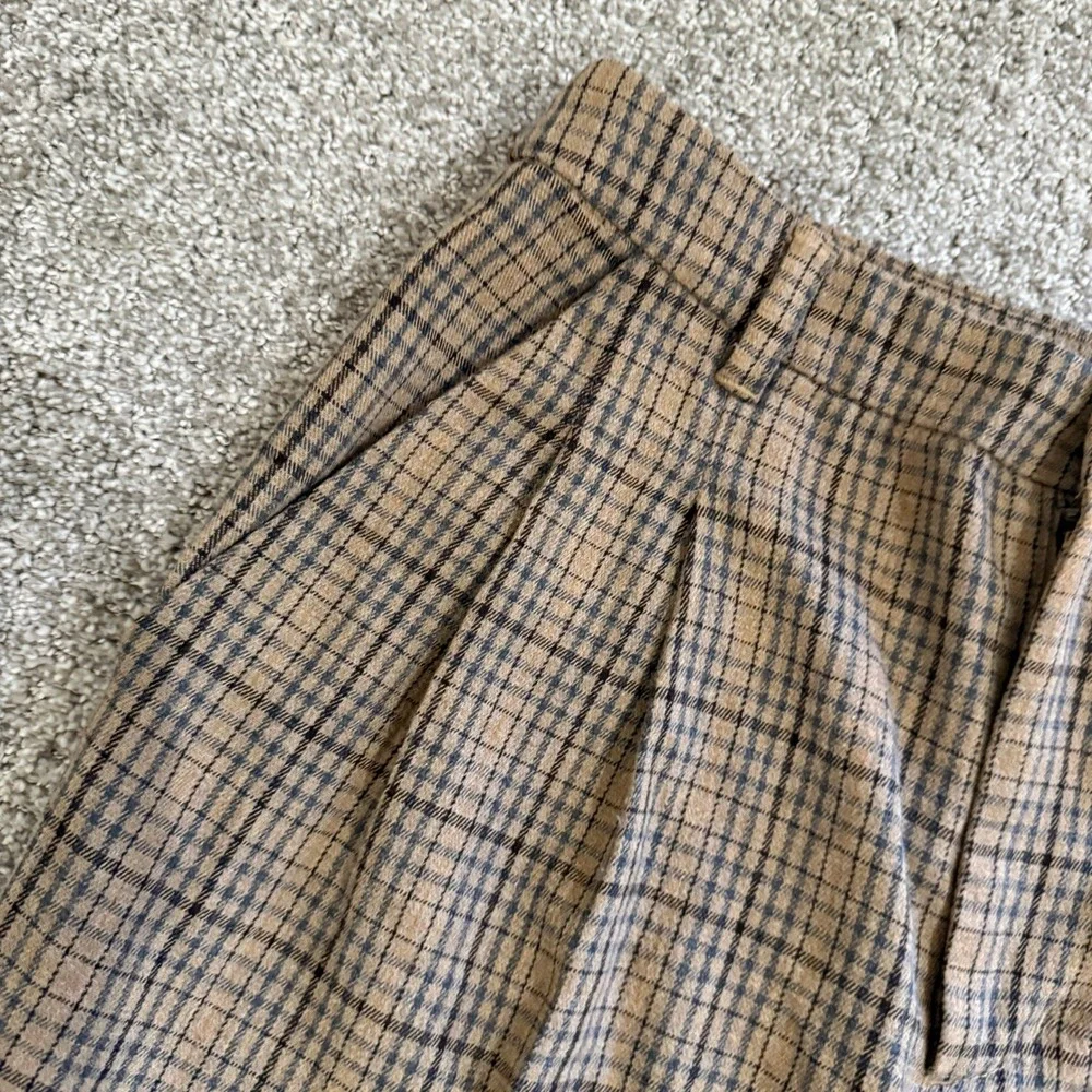 Madewell Turner Tapered Pant Brown Plaid Trousers 4 Academia Collegiate Preppy